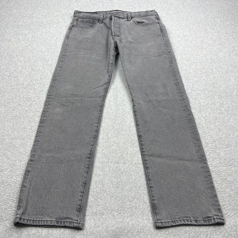 Levi's 501 Jeans Men's 32x30 Gray Straight Leg Button Fly Rocker Denim Stretch